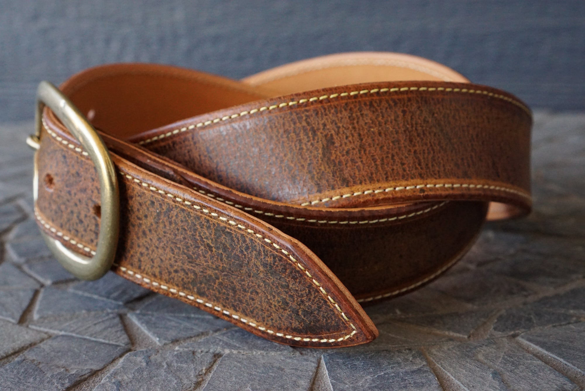 Defender Belt - Gallun Leathers Whiskey Waxy Wild Boar - Guarded Goods