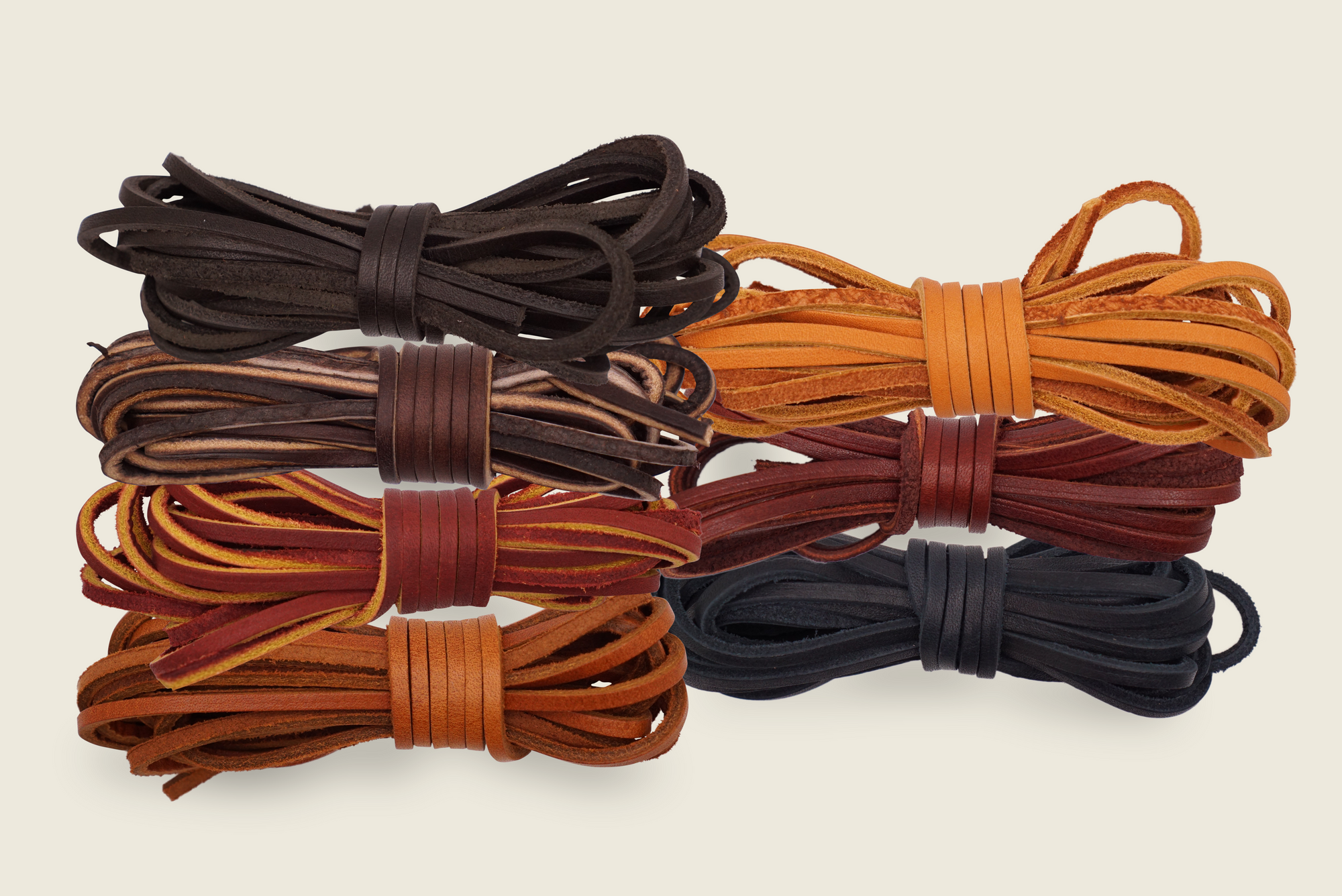 Tan Leather Shoelaces & Boot Laces