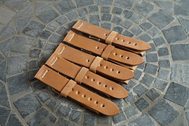 Two Piece Watch Strap (22mm) - Horween Unglazed Natural Shell Cordovan