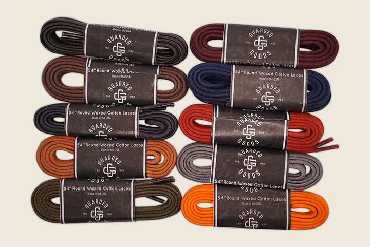 54" Thin Round Cord Waxed Boot Laces